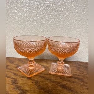2 Vintage Miss America Pink by ANCHOR HOCKING Depreciation Glass